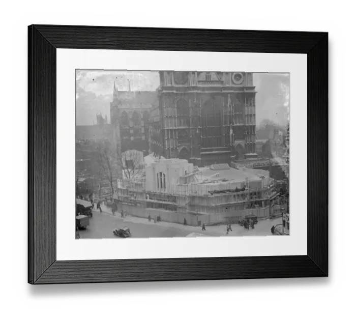 Framed Print : Abbeys Coronation annexe nears completion. The Robing Room annexe that is being Framed Print : Abbeys Coronation annexe nears completion. The Robing Room annexe that is being