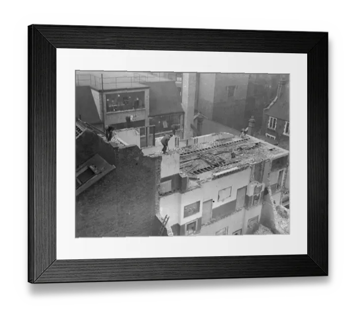 Framed Print : Demolition work to make way for ? 40, 000 centre at Toynbee Hall. Demolition work Framed Print : Demolition work to make way for ? 40, 000 centre at Toynbee Hall. Demolition work