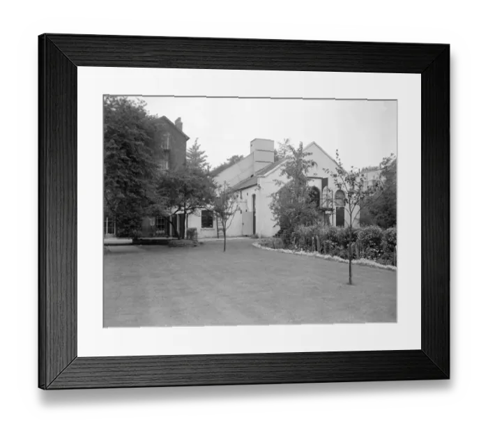 Framed Print : The small white building is Londons only back garden theatre, The Mermaid. Founded Framed Print : The small white building is Londons only back garden theatre, The Mermaid. Founded