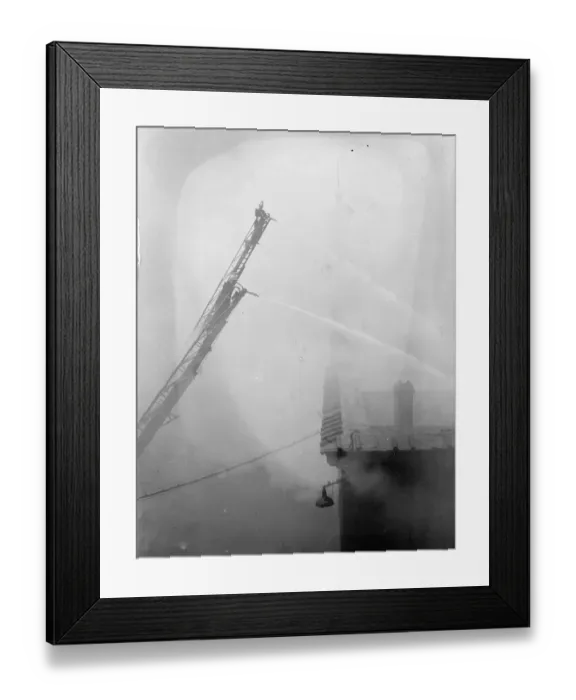 Framed Print : Thousands of gallons of water poared into burning railway depot. One of the biggest Framed Print : Thousands of gallons of water poared into burning railway depot. One of the biggest