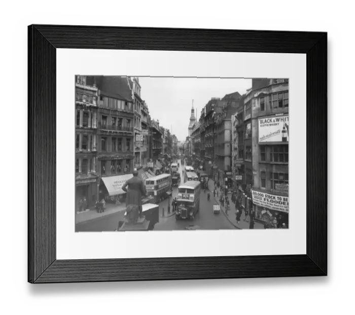 Framed Print : City of London Cheapside Street in the thirties The building on both sides of Framed Print : City of London Cheapside Street in the thirties The building on both sides of