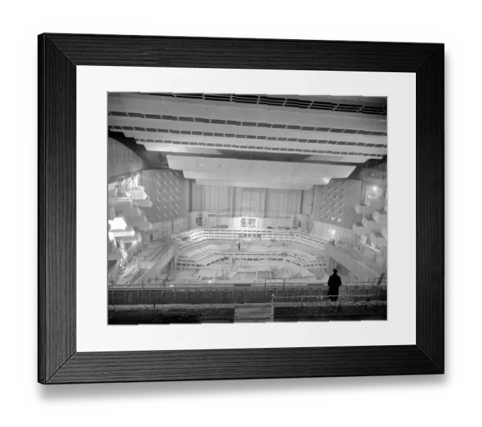 Framed Print : London: Interior view of the new Concert Hall which when completed is likely to rank Framed Print : London: Interior view of the new Concert Hall which when completed is likely to rank
