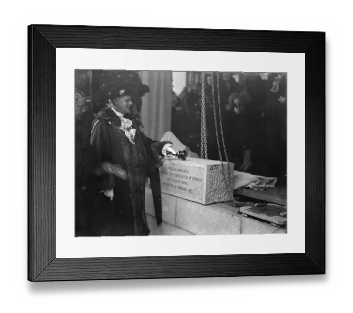 Framed Print : Lord Mayor lays foundation stone of Britains greatest telephone building in London