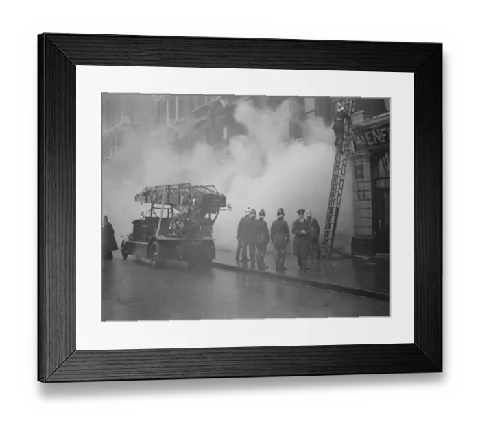 Framed Print : Fire in city danger zone. A district fire call was circulated when a fire broke Framed Print : Fire in city danger zone. A district fire call was circulated when a fire broke