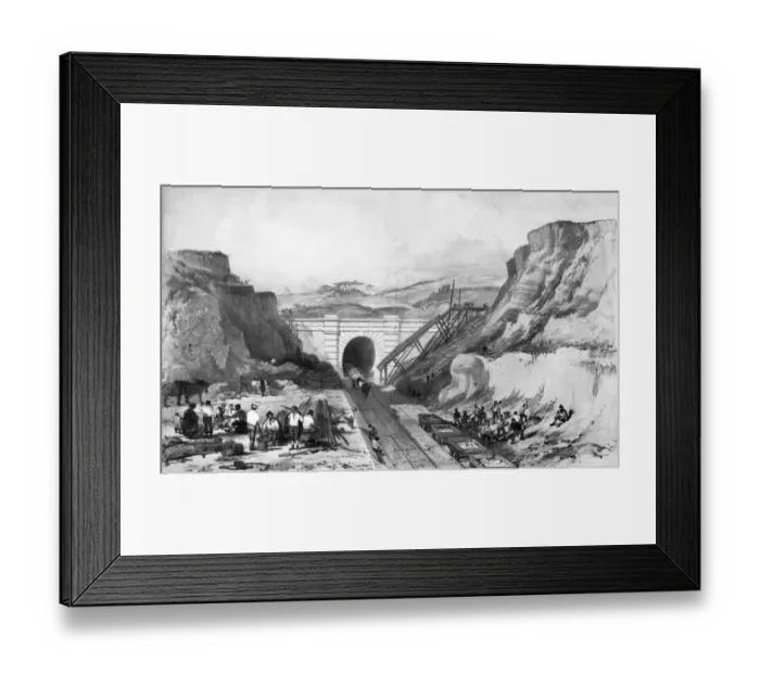 Framed Print : London to Birmingham Railway North Church Tunnel under construction