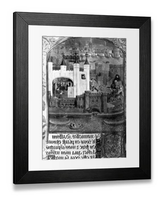 Framed Print : Manuscript of Poems of Charles, Duke of Orleans, c. 1500. Charles can be seen writing Framed Print : Manuscript of Poems of Charles, Duke of Orleans, c. 1500. Charles can be seen writing
