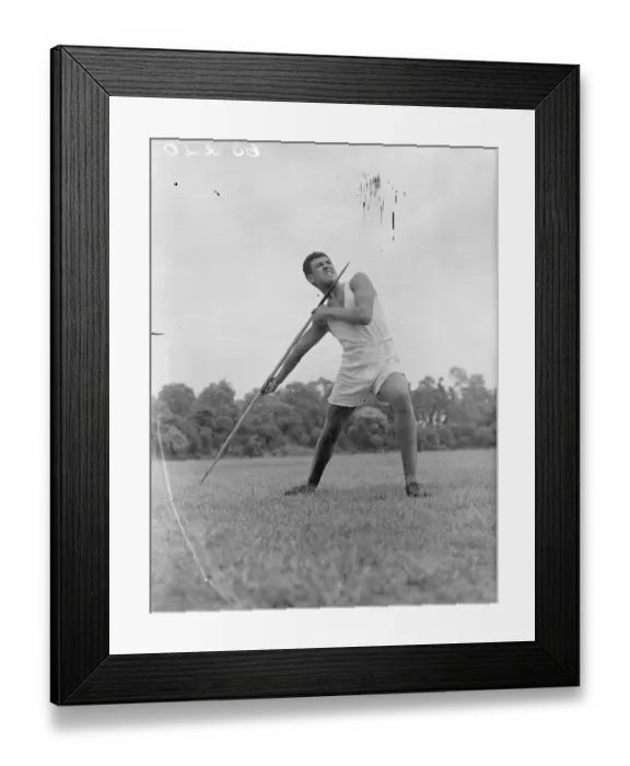 Framed Print : Power!. ORIGINAL Caption: Like a piece of Greek statuary, C Holloway, a coloured