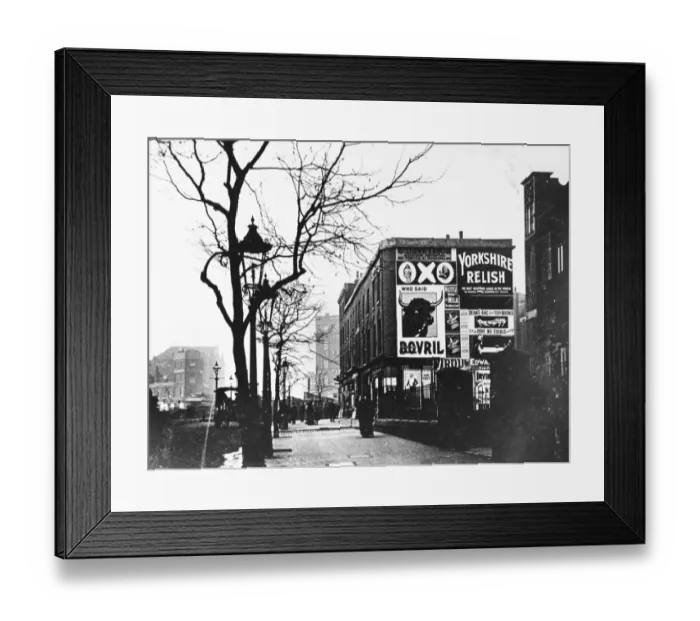Framed Print : Food Advertisements for Oxo, Bovril, Yorkshire Relish and Nestle Swiss Milk, on a Framed Print : Food Advertisements for Oxo, Bovril, Yorkshire Relish and Nestle Swiss Milk, on a