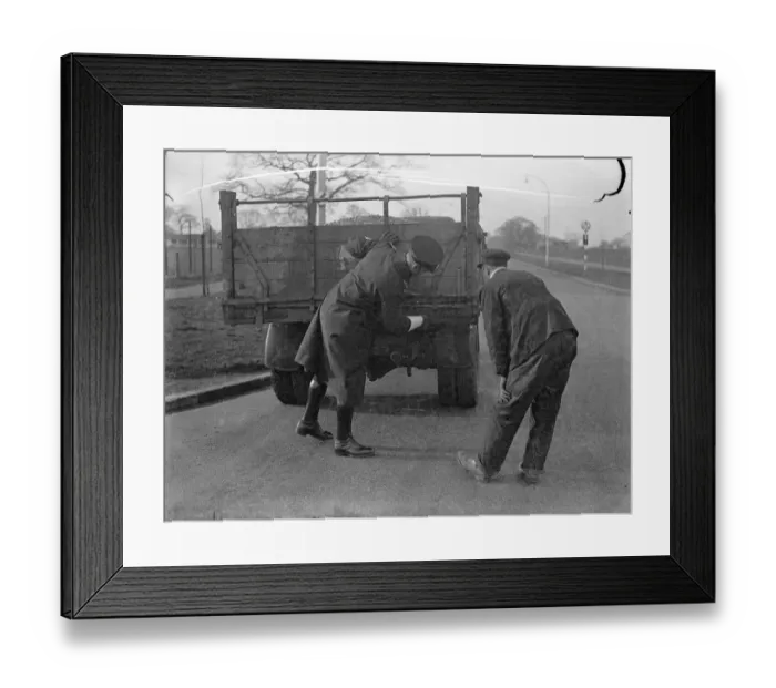 Framed Print : Motorcycle place for suburbs and courtesy cops in training at Hendon. Specially