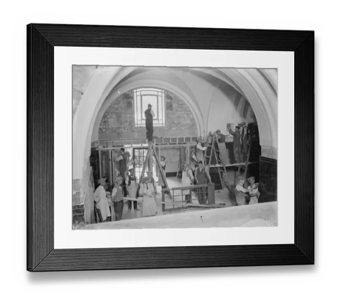 Framed Print : Testing wireless apparatus for Kings speech at Economic Conference. There is Framed Print : Testing wireless apparatus for Kings speech at Economic Conference. There is