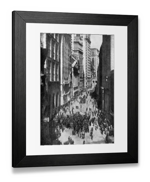 Framed Print : Panic of 1907 also known as the 1907 Bankers Panic. The scene of Harrimans Great