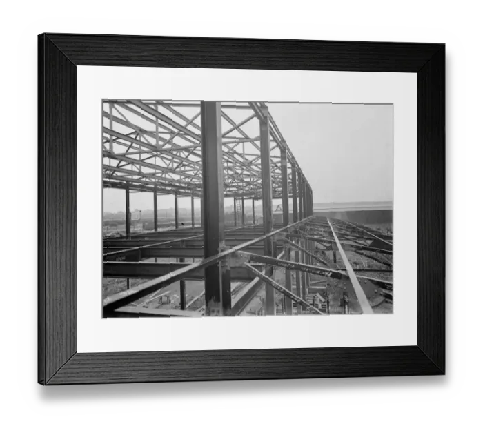 Framed Print : The building of the Ascott Gas, Water, Gesyers Works Ltd, Neasden. 1937 Framed Print : The building of the Ascott Gas, Water, Gesyers Works Ltd, Neasden. 1937