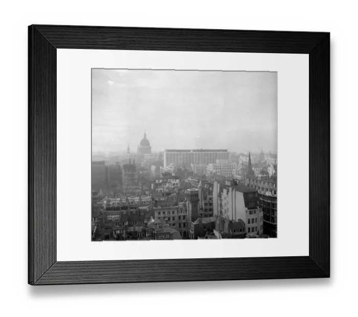 Framed Print : Transformation of City of London looking towards St Pauls Cathedral from the Monument Framed Print : Transformation of City of London looking towards St Pauls Cathedral from the Monument
