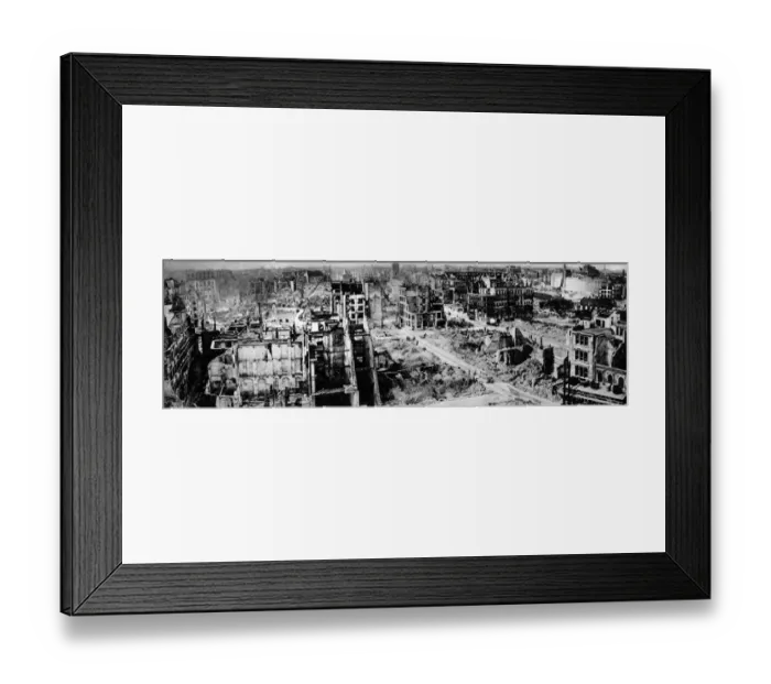 Framed Print : A panoramic view of one of the badly bombed areas of the city of London taken Framed Print : A panoramic view of one of the badly bombed areas of the city of London taken