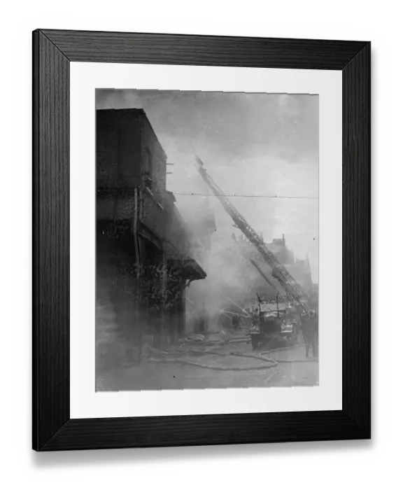 Framed Print : Thousands of gallons of water poared into burning railway depot. One of the biggest Framed Print : Thousands of gallons of water poared into burning railway depot. One of the biggest