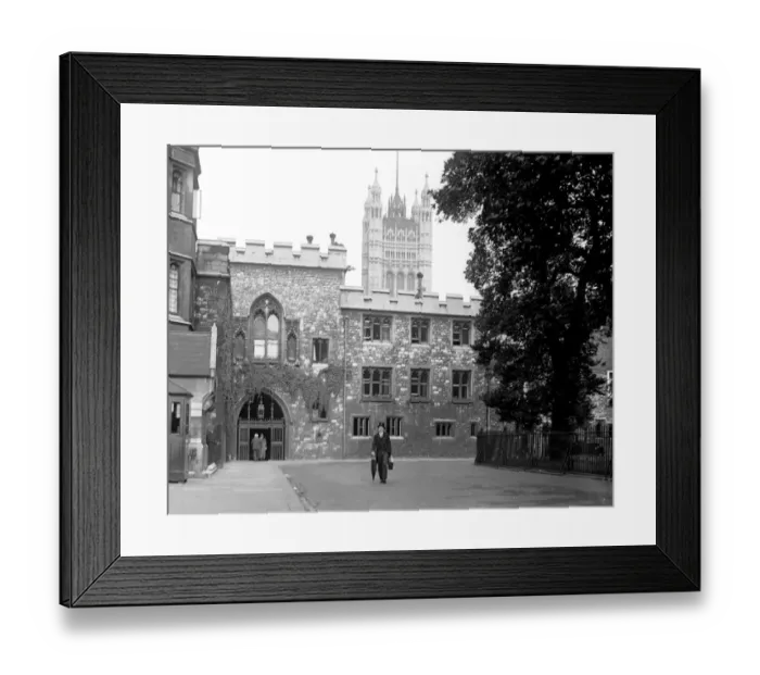 Framed Print : Deans Yard at Westminster Abbey, Westminster, London, England. 1930s Framed Print : Deans Yard at Westminster Abbey, Westminster, London, England. 1930s