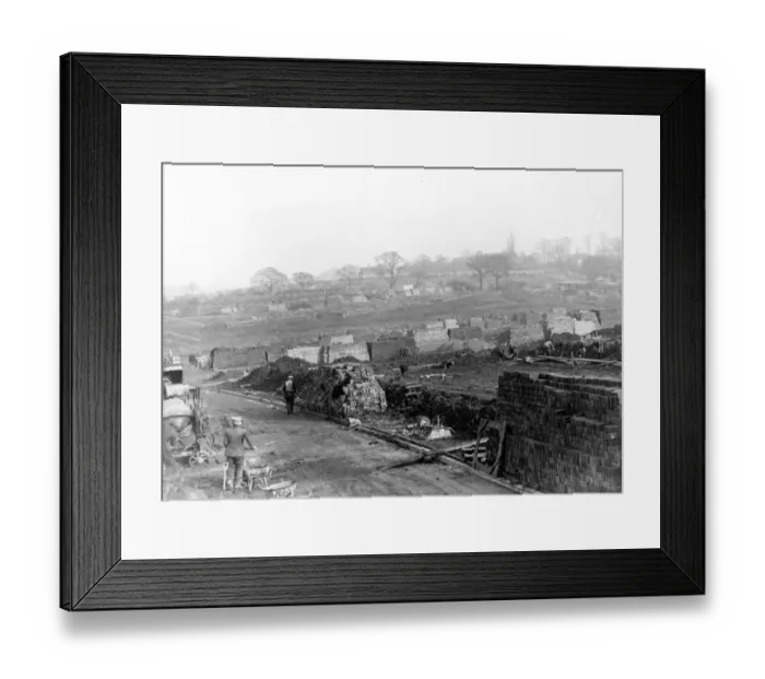 Framed Print : Construction of housing. Between the wars Framed Print : Construction of housing. Between the wars