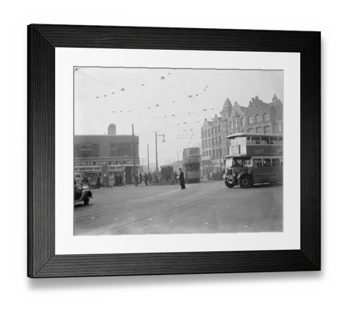 Framed Print : A mains water burst in Lewisham, London. 1936 Framed Print : A mains water burst in Lewisham, London. 1936