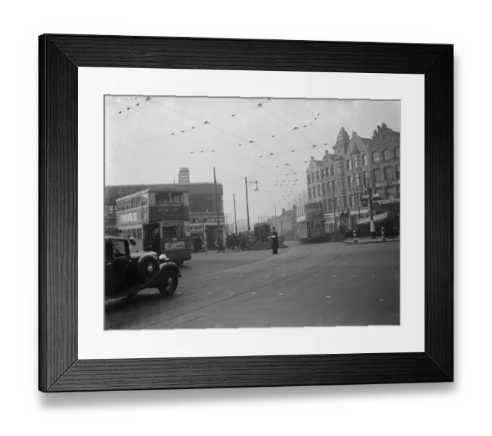 Framed Print : A mains water burst in Lewisham, London. 1936 Framed Print : A mains water burst in Lewisham, London. 1936