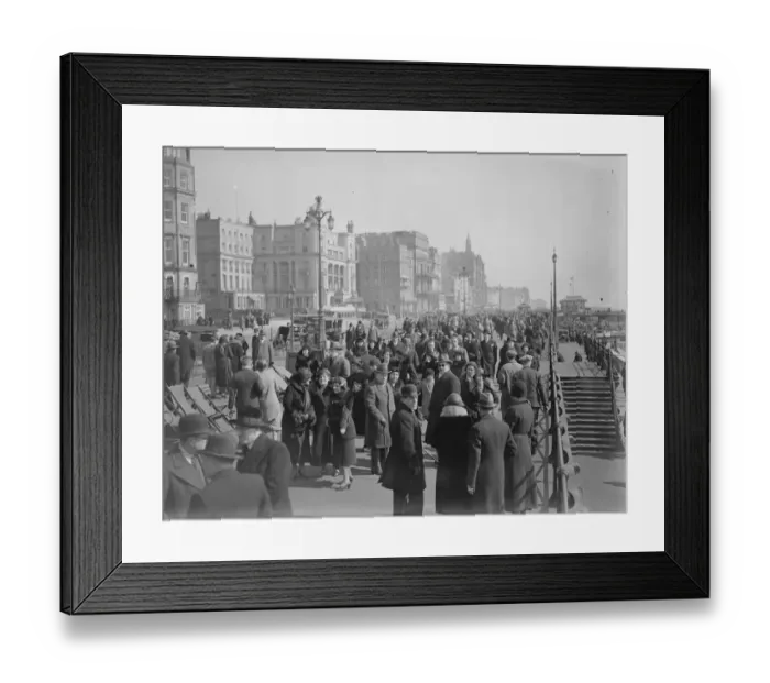 Framed Print : Brighton cowded with Easter holiday makers. The crowded front at Brighton which Framed Print : Brighton cowded with Easter holiday makers. The crowded front at Brighton which