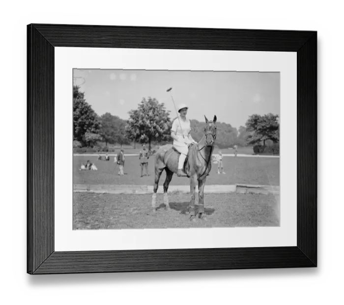 Framed Print : The Southdown Ladies Polo Club at the Royal Artillery ground at Preston Park, Brighton, Sussex