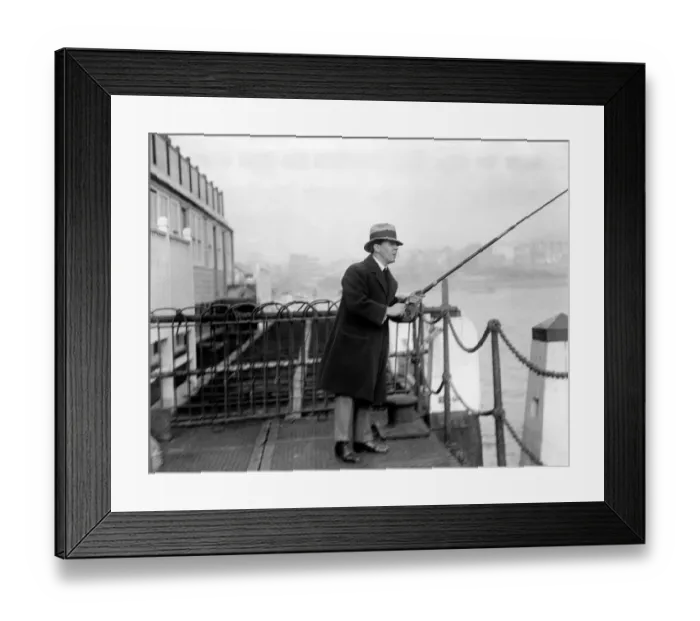 Framed Print : Mr Billy Merson : English music hall performer and songwriter, seen here fishing Framed Print : Mr Billy Merson : English music hall performer and songwriter, seen here fishing