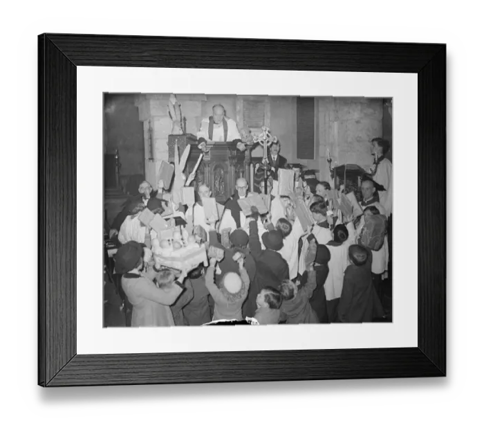 Framed Print : Childrens toys service at Sussex church. The annual childrens toy service was
