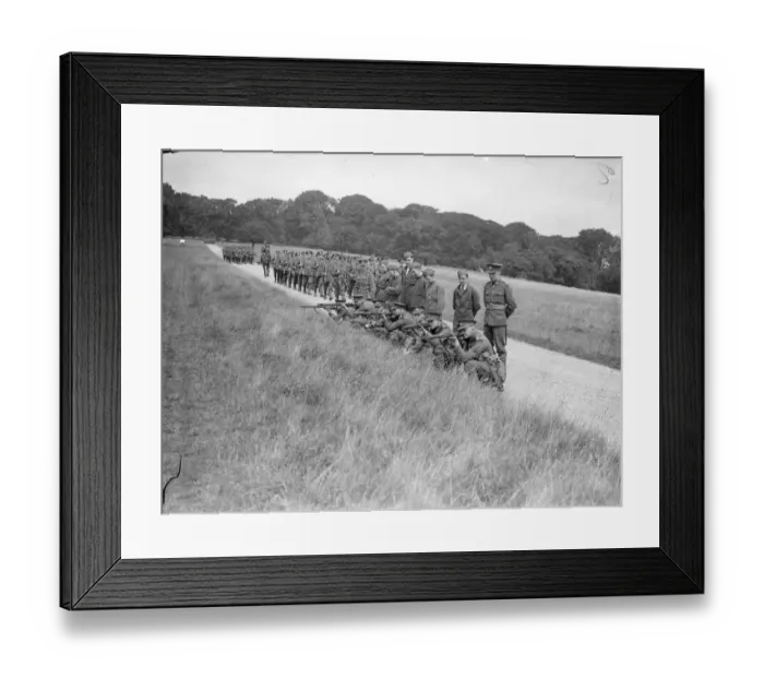 Framed Print : Some of the civilian guests watching their territorial host at firing practice. 15 Framed Print : Some of the civilian guests watching their territorial host at firing practice. 15