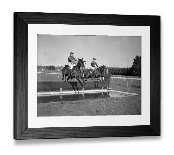 Framed Print : Fontwell Park Racecourse, Sussex, England. Mr P Herbert riding Courtesy