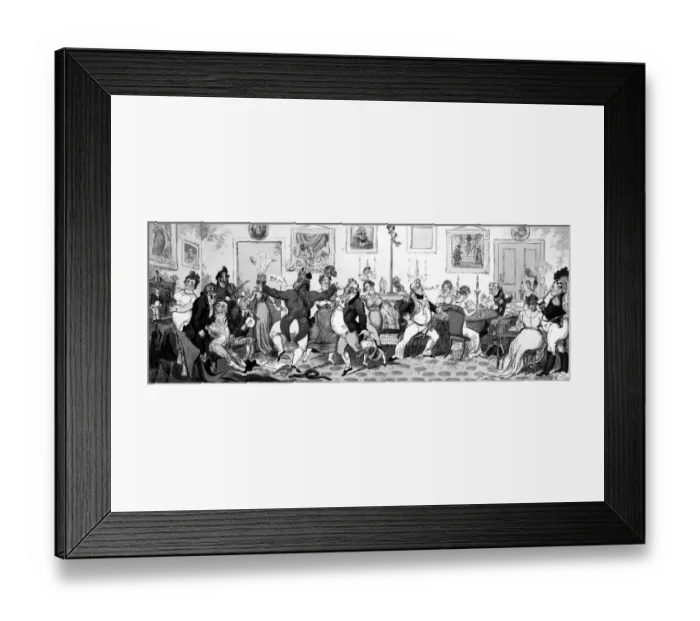 Framed Print : Princely Amusements; or Humours of the Family 1812 Interior of the drawing room at Carlton House