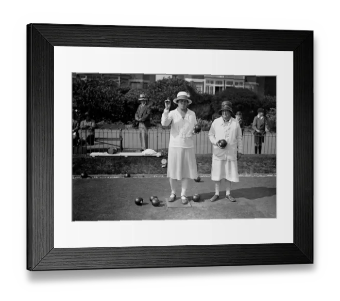 Framed Print : The first Open Bowls Tournament for women. Eastbourne, East Sussex, England Framed Print : The first Open Bowls Tournament for women. Eastbourne, East Sussex, England