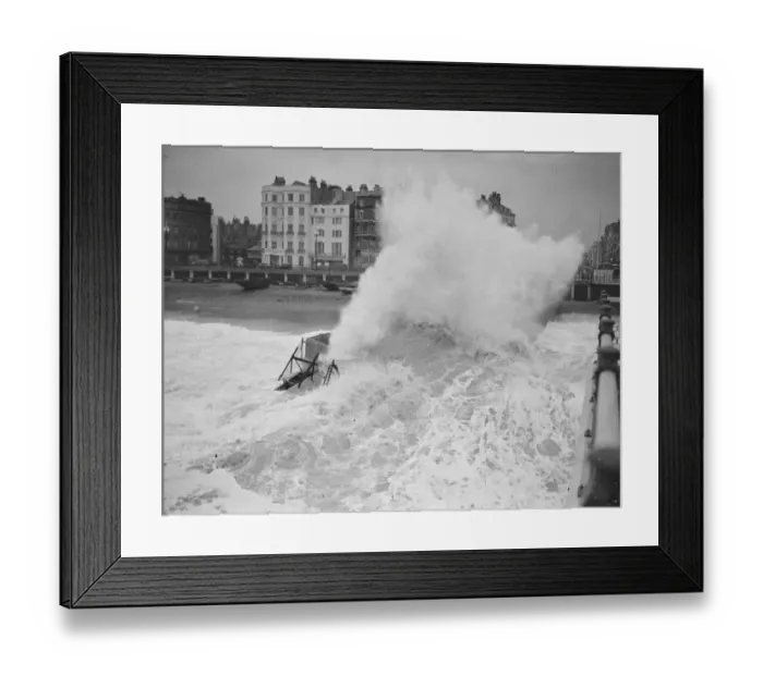 Framed Print : Rough Seas at Brighton, Sussex. 14th December 1936