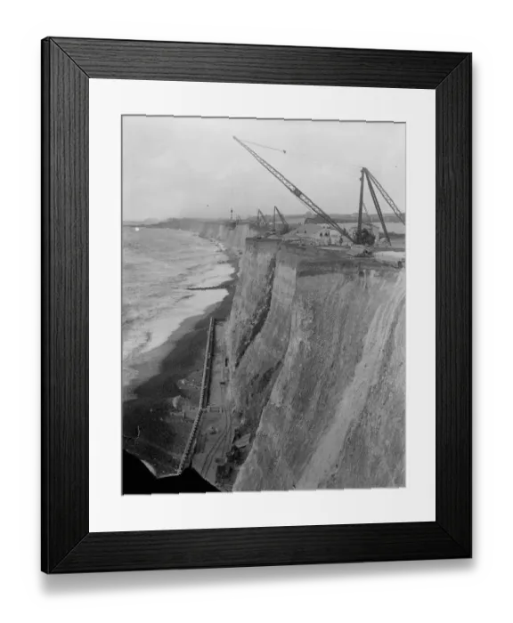 Framed Print : New Brighton coast road being constructed. 1932 Framed Print : New Brighton coast road being constructed. 1932