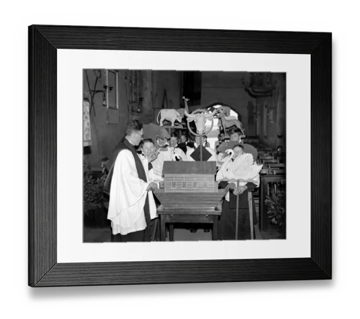 Framed Print : Noahs Ark Sunday at the Heritage Craft School, Chailey 30 January 1937 Framed Print : Noahs Ark Sunday at the Heritage Craft School, Chailey 30 January 1937