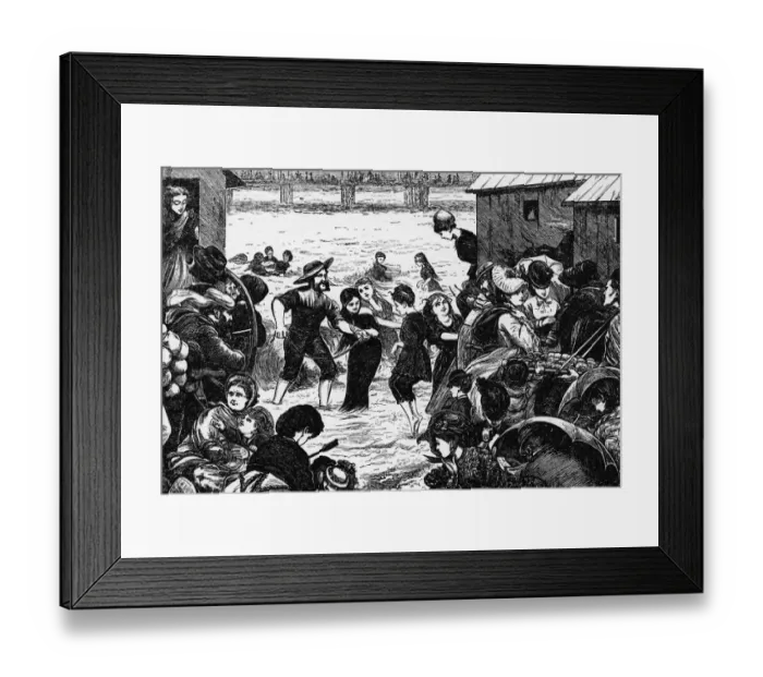 Framed Print : Swimming at Brighton Classes to teach ladies to swim are often held on the beach Framed Print : Swimming at Brighton Classes to teach ladies to swim are often held on the beach