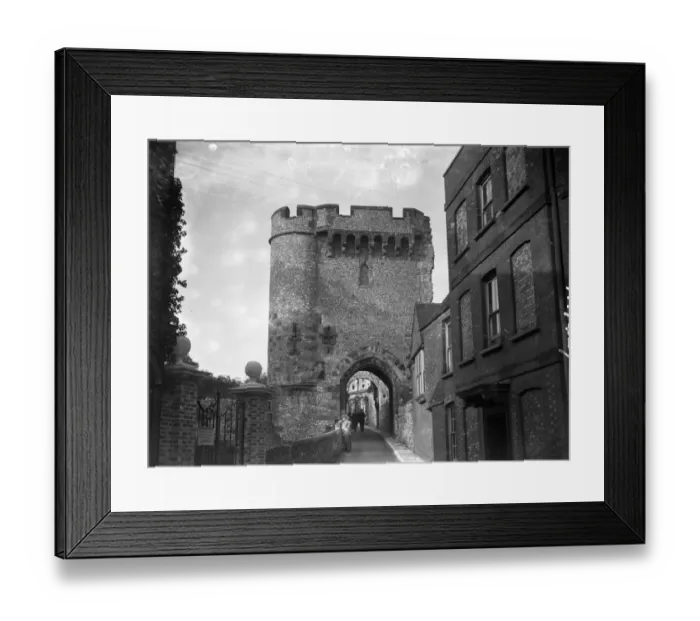 Framed Print : The Castle gate, Lewes, West Sussex. 1923