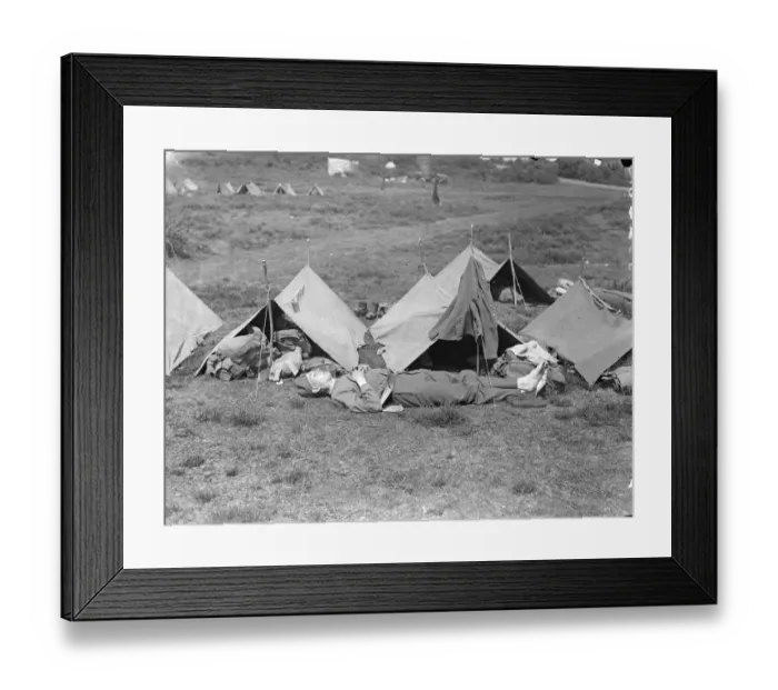 Framed Print : Rest On The March. Aldershot Troops On Manoeuvres. Marching from Aldershot in