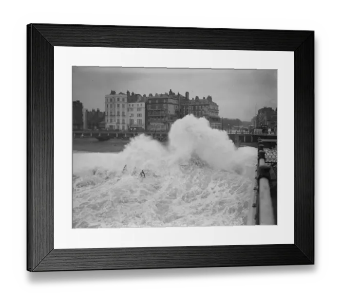 Framed Print : Rough Seas at Brighton, Sussex. 14th December 1936 Framed Print : Rough Seas at Brighton, Sussex. 14th December 1936