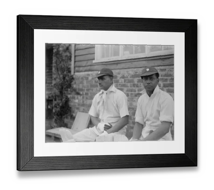 Framed Print : Indian cricketers. Syed Wazir Ali ( left ) and J Navle. 1932 Framed Print : Indian cricketers. Syed Wazir Ali ( left ) and J Navle. 1932