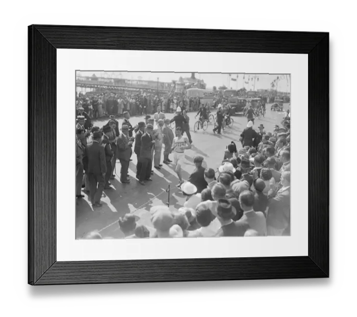 Framed Print : Harold Whitlock the Olympic champion and winner of the past three years, finishing Framed Print : Harold Whitlock the Olympic champion and winner of the past three years, finishing