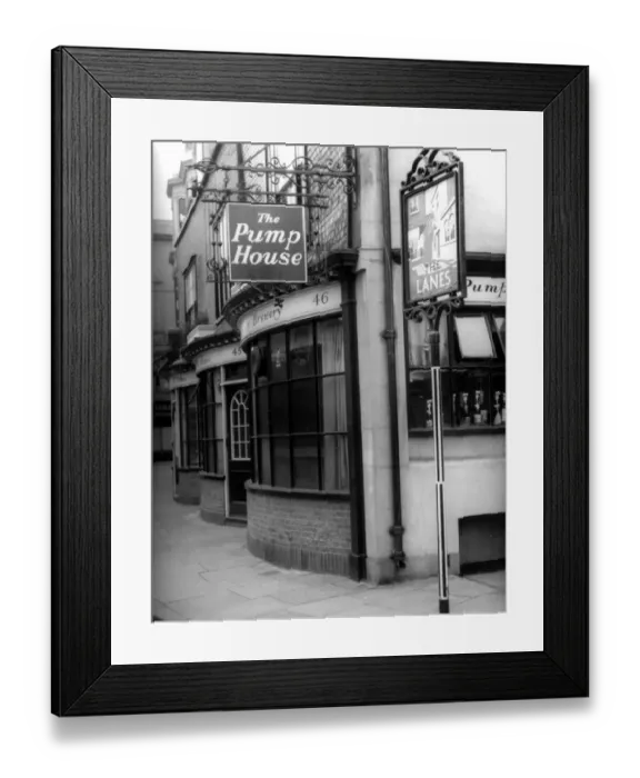 Framed Print : The Pump House, The Lanes, Brighton Sussex, street scene Framed Print : The Pump House, The Lanes, Brighton Sussex, street scene