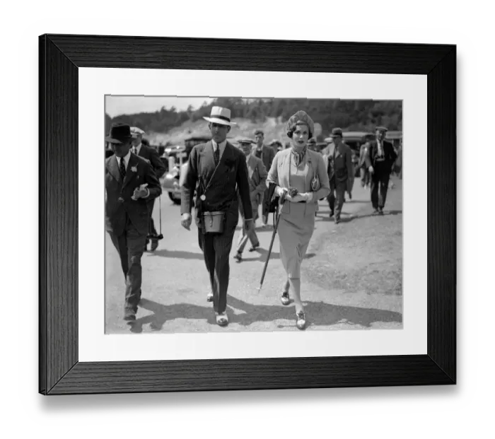 Framed Print : Lord and Lady Willoughby De Broke, attending Goodwood Races, West Sussex, England