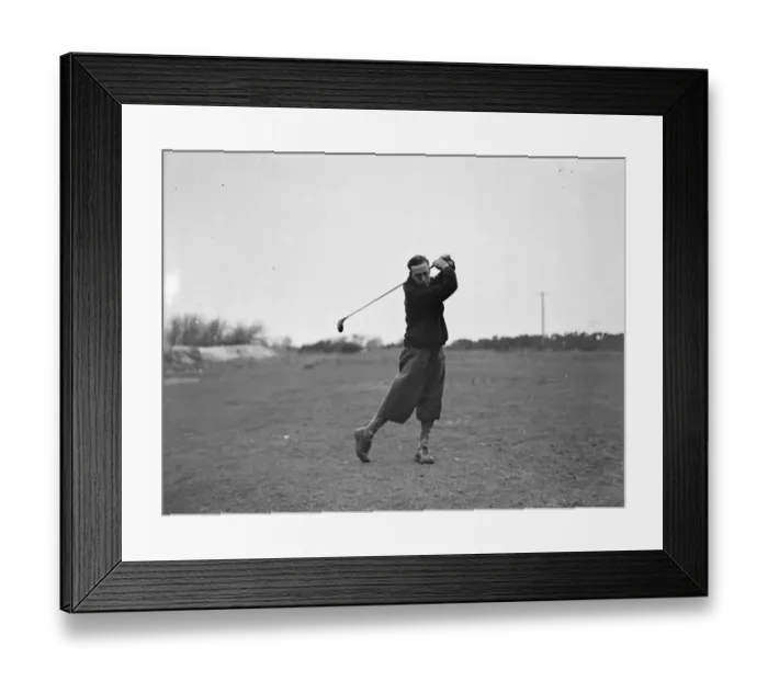 Framed Print : Arsenal Football Club at Brighton. Joe Hulme, the outside right, on the Dyke golf links Framed Print : Arsenal Football Club at Brighton. Joe Hulme, the outside right, on the Dyke golf links