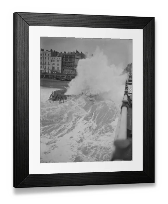 Framed Print : Rough Seas at Brighton, Sussex. 14th December 1936 Framed Print : Rough Seas at Brighton, Sussex. 14th December 1936