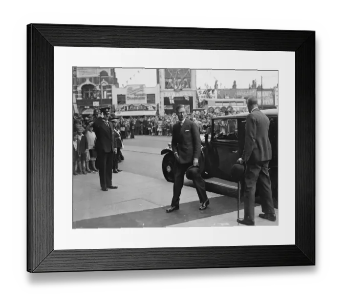 Framed Print : The Duke of York arriving at Lewisham Town Hall. 22 June 1932 Framed Print : The Duke of York arriving at Lewisham Town Hall. 22 June 1932