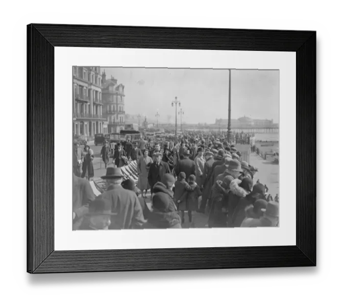 Framed Print : Brighton cowded with Easter holiday makers. The crowded front at Brighton which Framed Print : Brighton cowded with Easter holiday makers. The crowded front at Brighton which