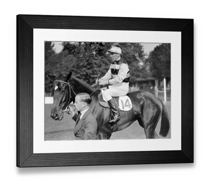 Framed Print : Gatwick Racecourse, Sussex, England. Jockey, T H Carey. 5 October 1933 Framed Print : Gatwick Racecourse, Sussex, England. Jockey, T H Carey. 5 October 1933