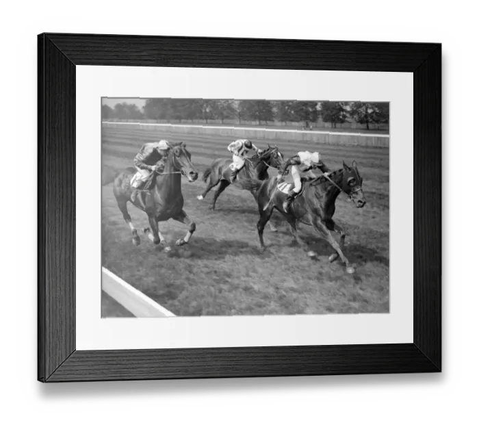 Framed Print : Gatwick races, west Sussex, England. Watertight leading from Owers ( Framed Print : Gatwick races, west Sussex, England. Watertight leading from Owers (