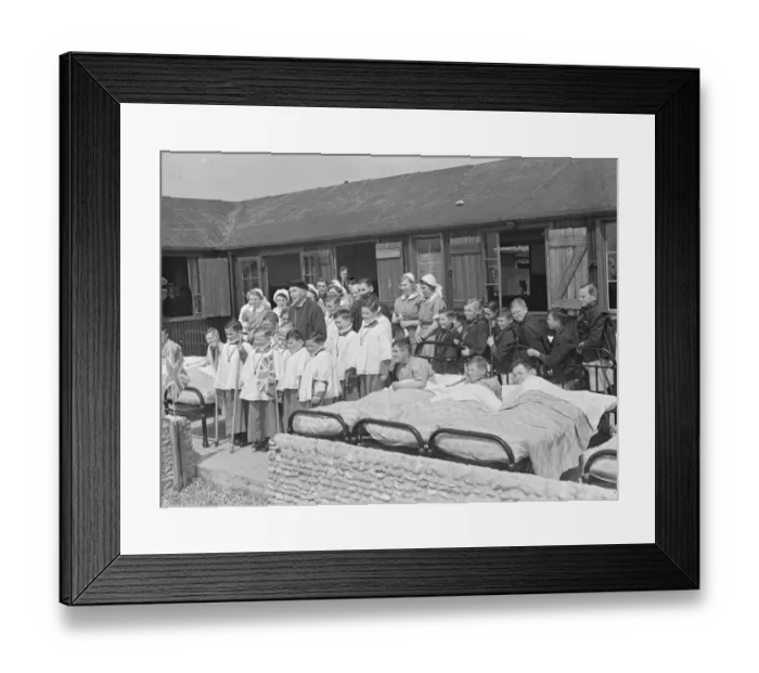 Framed Print : Bishop of London ( Arthur Winnington-Ingram ) with one of the little patients during Framed Print : Bishop of London ( Arthur Winnington-Ingram ) with one of the little patients during