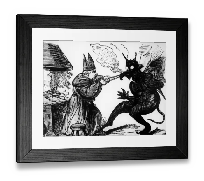 Framed Print : According to locals at Mayfield St Dunstan while shoeing a horse noticed that